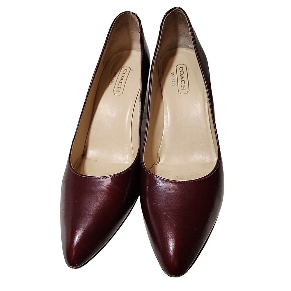 Coach Womens Shoes 7.5 Leather Made in Italy Italian Gennie Heels Pumps‎